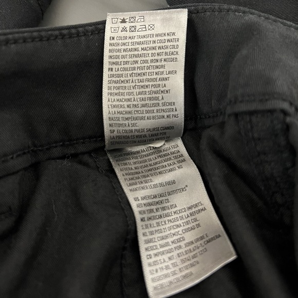 American Eagle Pants Womens 10 Black Cargo Baggy Wide Leg High Rise Grunge - Picture 9 of 12